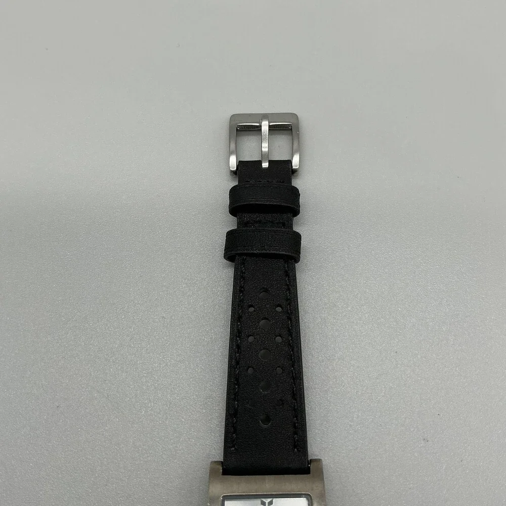 Vestal Electra Womens Watch 23mm Silver Tone Black Leather New Battery